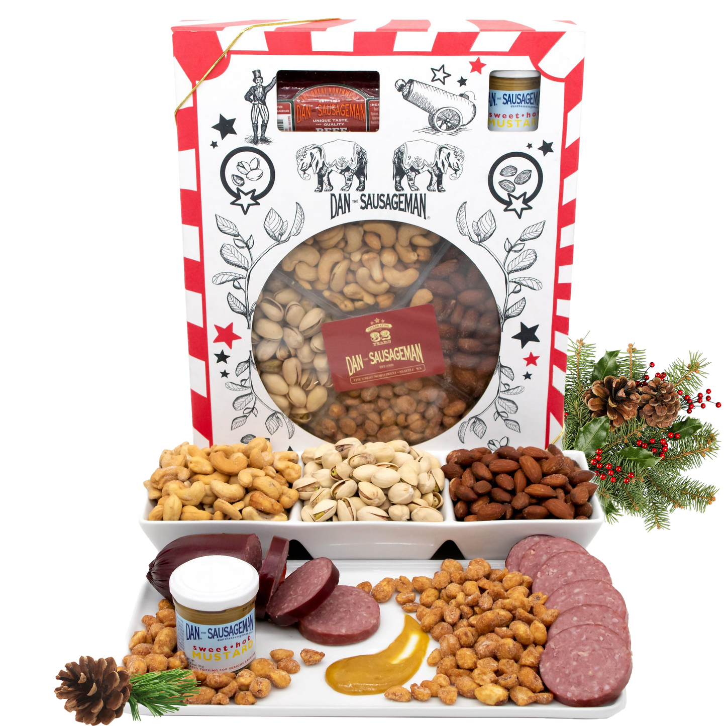 Party Nuts and Sausage Tray